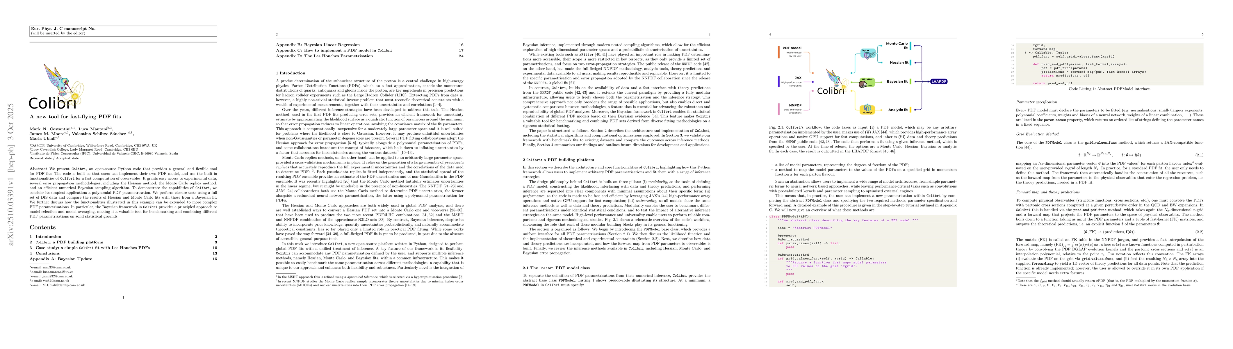 Thumbnail for Colibri: A new tool for fast-flying PDF fits