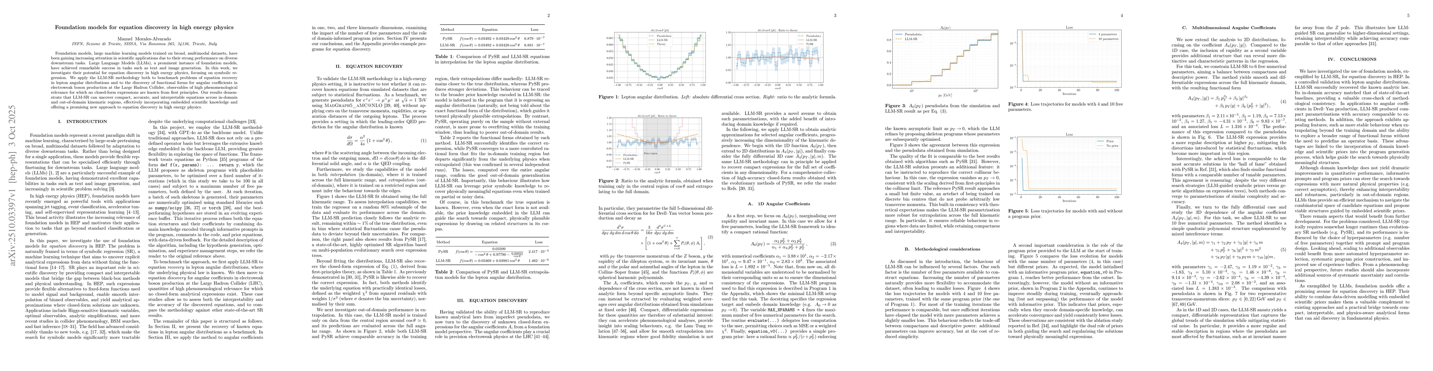 Thumbnail for Foundation models for equation discovery in high energy physics