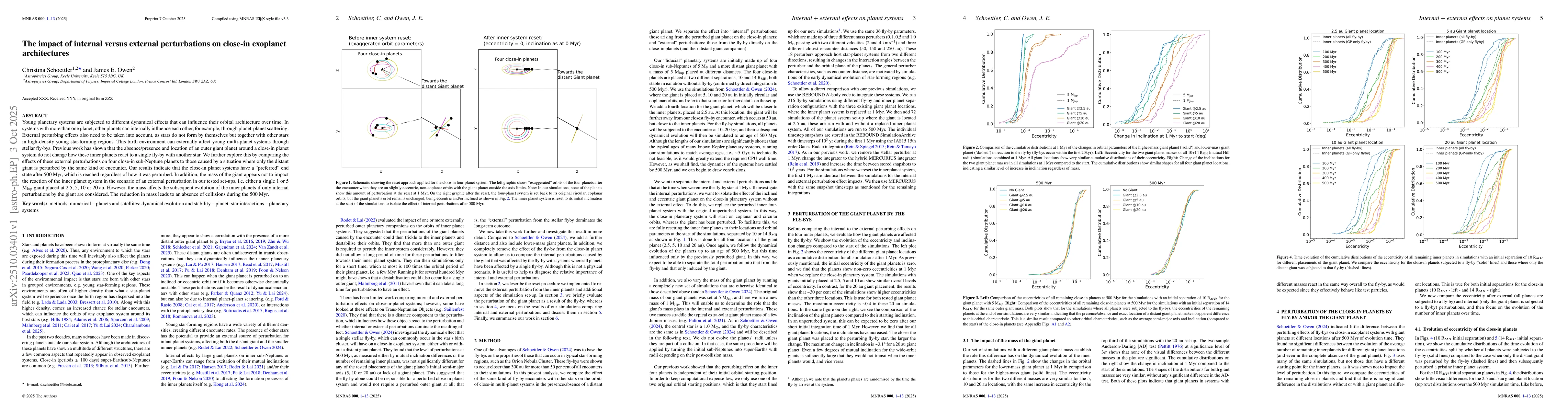 Thumbnail for The impact of internal versus external perturbations on close-in
  exoplanet architectures