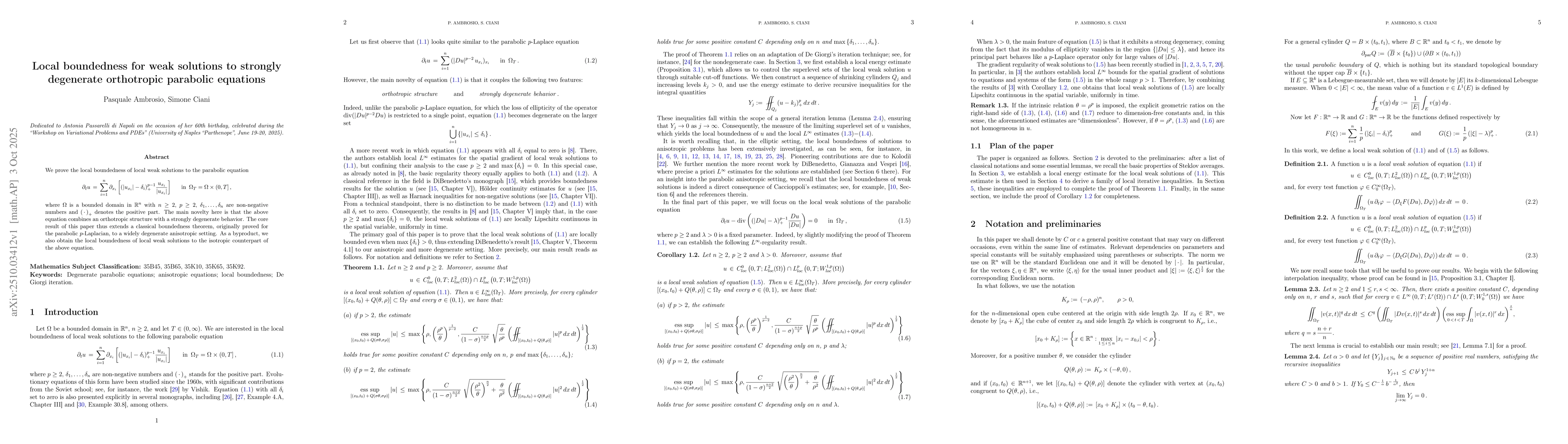Thumbnail for Local boundedness for weak solutions to strongly degenerate orthotropic
  parabolic equations