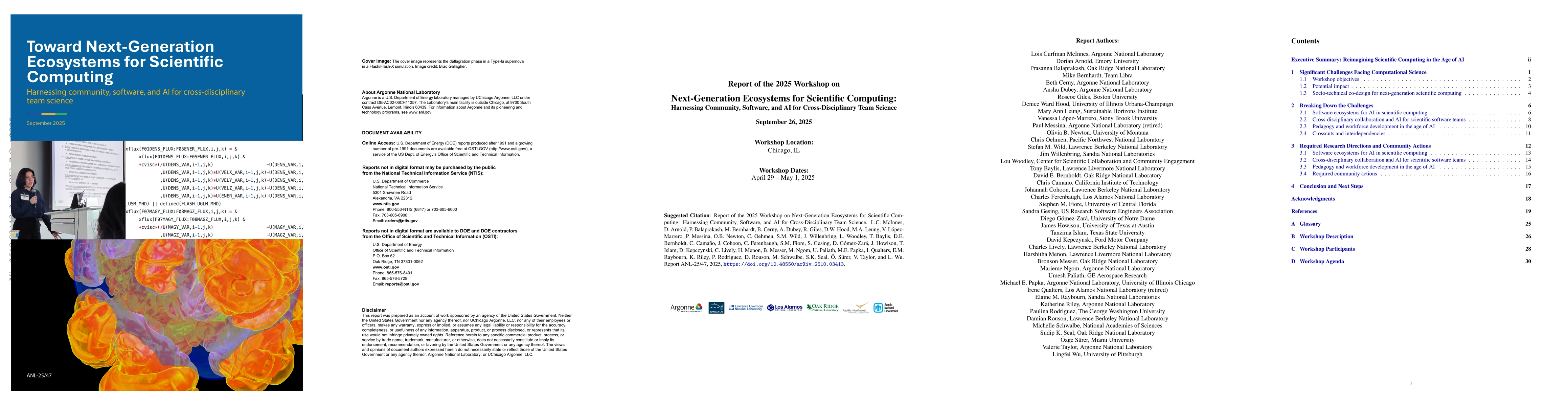 Thumbnail for Report of the 2025 Workshop on Next-Generation Ecosystems for Scientific
  Computing: Harnessing Community, Software, and AI for Cross-Disciplinary Team
  Science