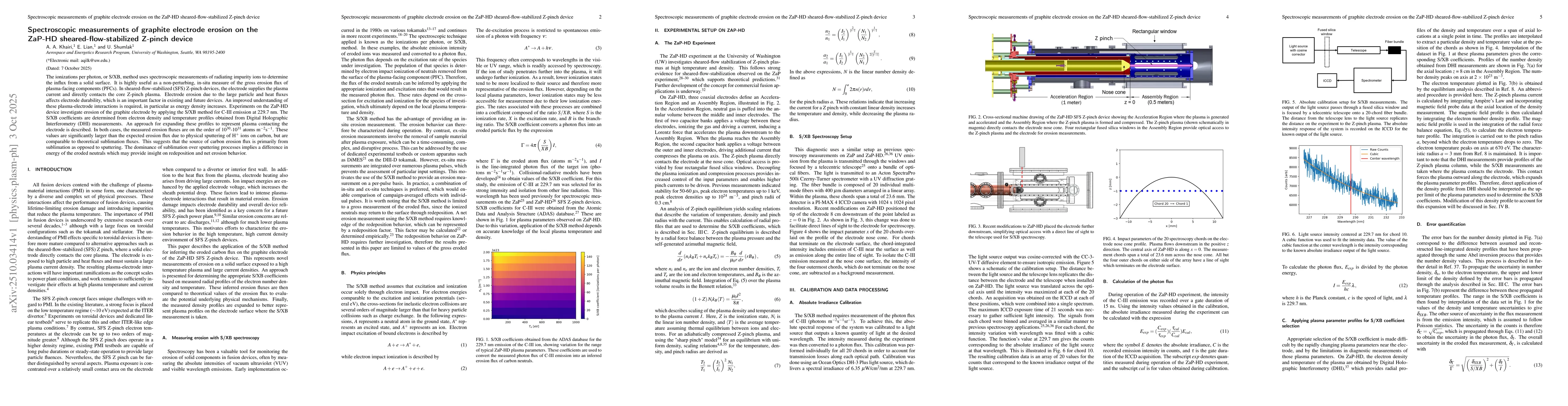 Thumbnail for Spectroscopic measurements of graphite electrode erosion on the ZaP-HD
  sheared-flow-stabilized Z-pinch device