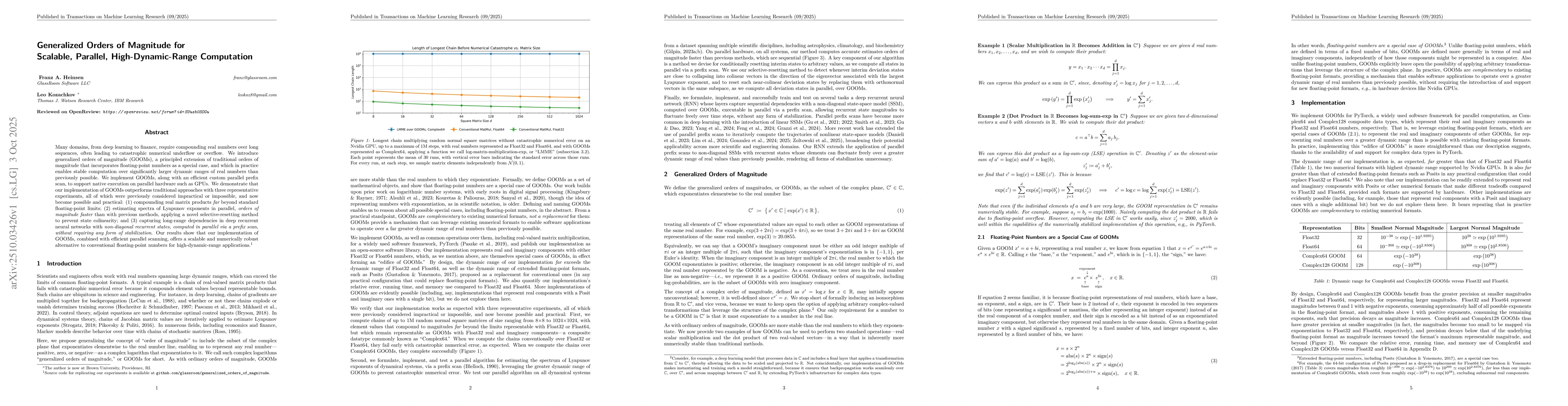 Thumbnail for Generalized Orders of Magnitude for Scalable, Parallel,
  High-Dynamic-Range Computation