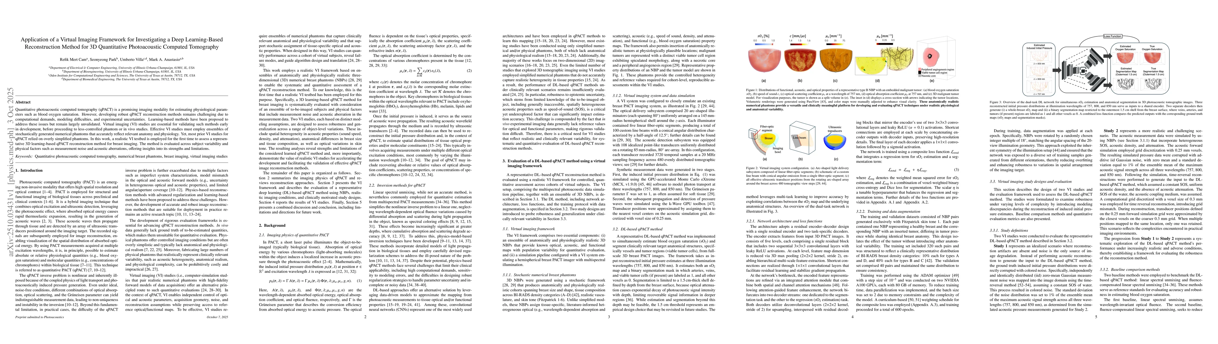 Thumbnail for Application of a Virtual Imaging Framework for Investigating a Deep
  Learning-Based Reconstruction Method for 3D Quantitative Photoacoustic
  Computed Tomography