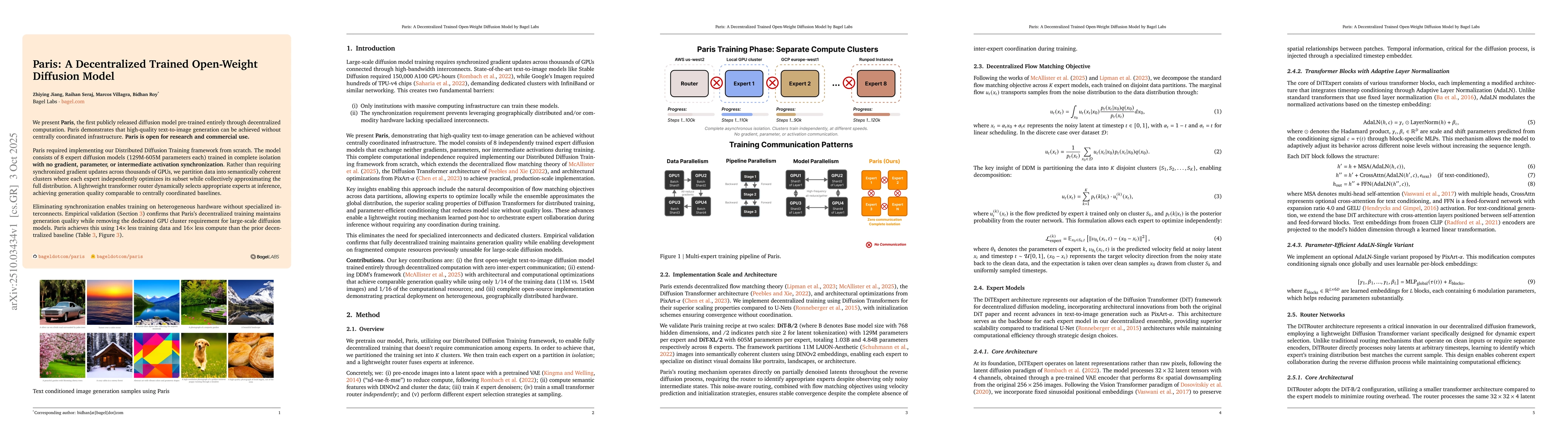 Thumbnail for Paris: A Decentralized Trained Open-Weight Diffusion Model