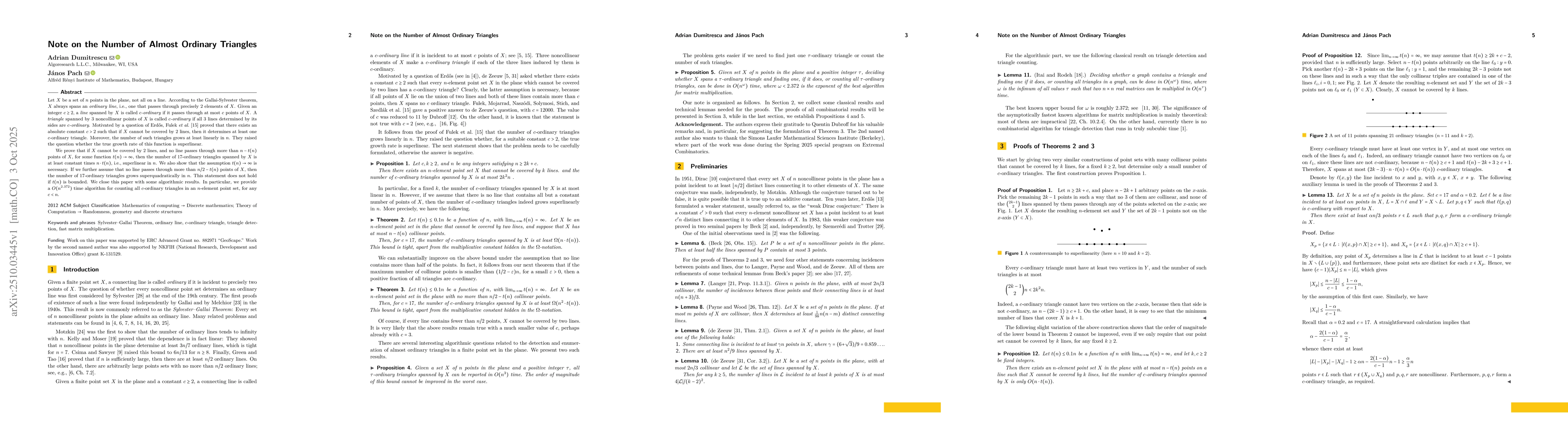 Thumbnail for Note on the Number of Almost Ordinary Triangles