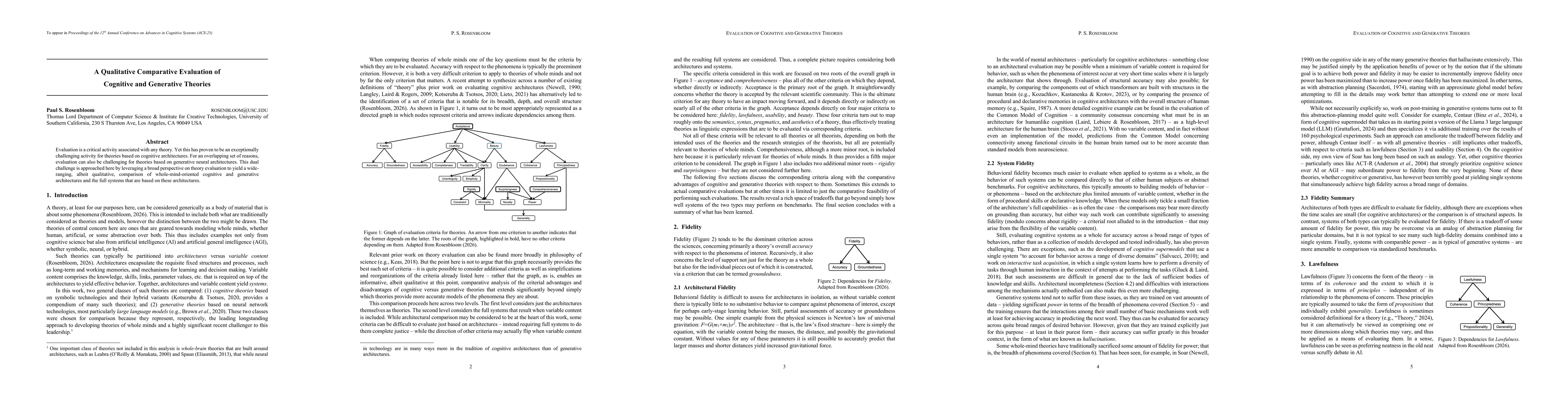 Thumbnail for A Qualitative Comparative Evaluation of Cognitive and Generative
  Theories