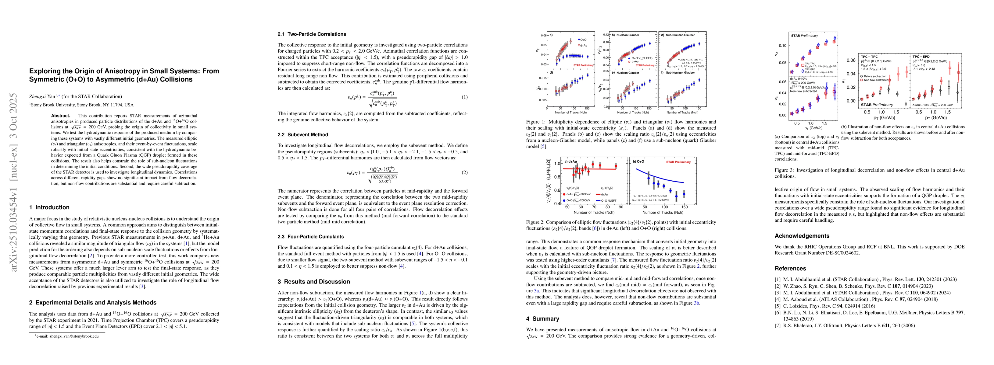 Thumbnail for Exploring the Origin of Anisotropy in Small Systems: From Symmetric
  (O+O) to Asymmetric (d+Au) Collisions