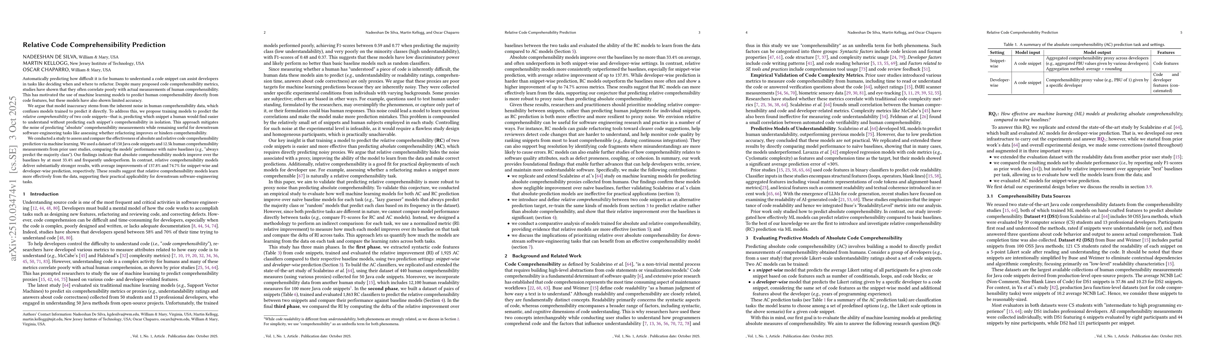 Thumbnail for Relative Code Comprehensibility Prediction
