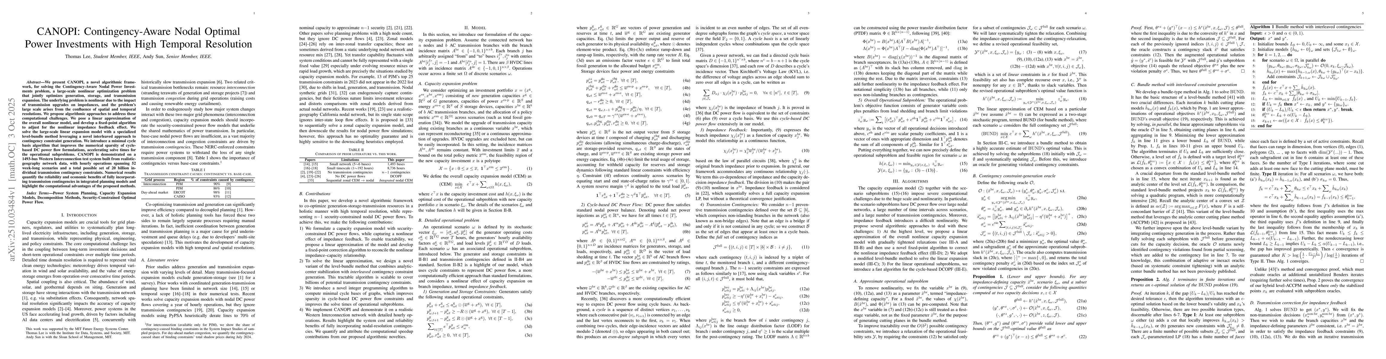 Thumbnail for CANOPI: Contingency-Aware Nodal Optimal Power Investments with High
  Temporal Resolution