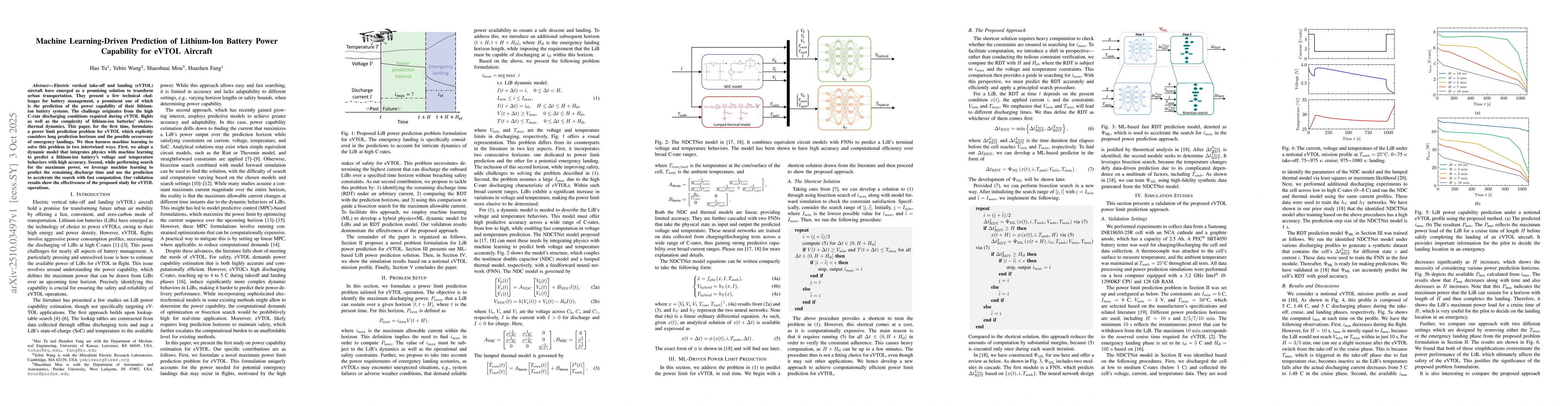 Thumbnail for Machine Learning-Driven Prediction of Lithium-Ion Battery Power
  Capability for eVTOL Aircraft
