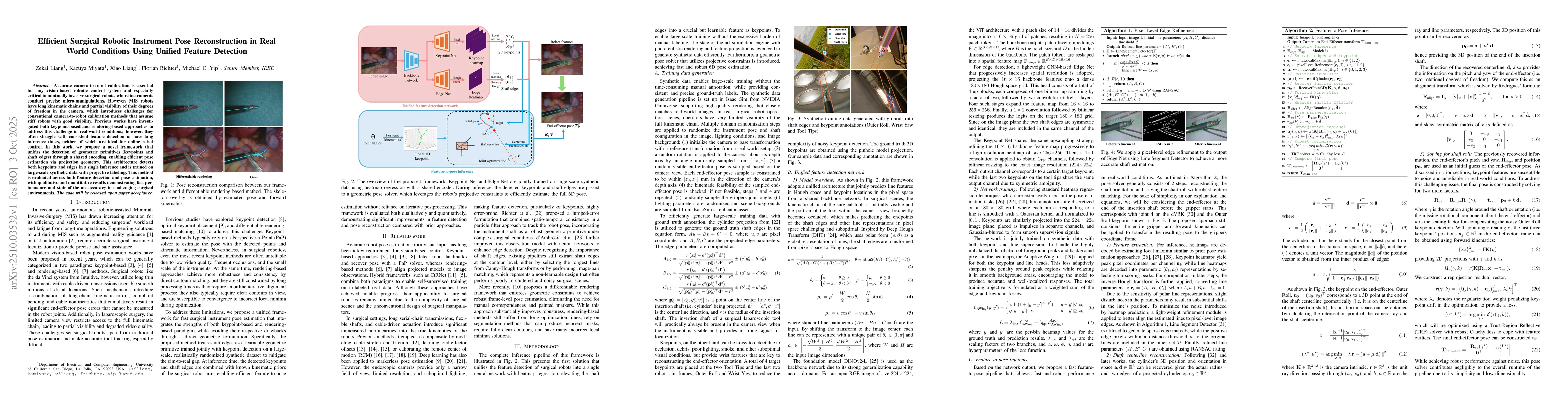 Thumbnail for Efficient Surgical Robotic Instrument Pose Reconstruction in Real World
  Conditions Using Unified Feature Detection