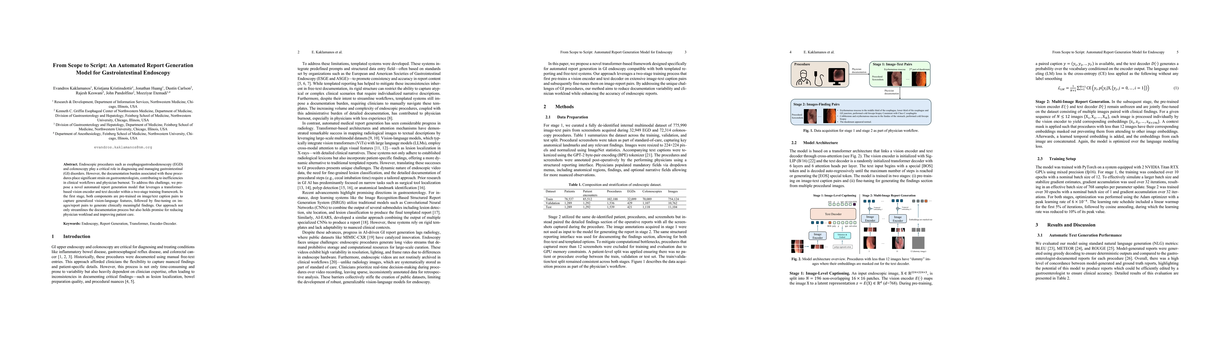 Thumbnail for From Scope to Script: An Automated Report Generation Model for
  Gastrointestinal Endoscopy