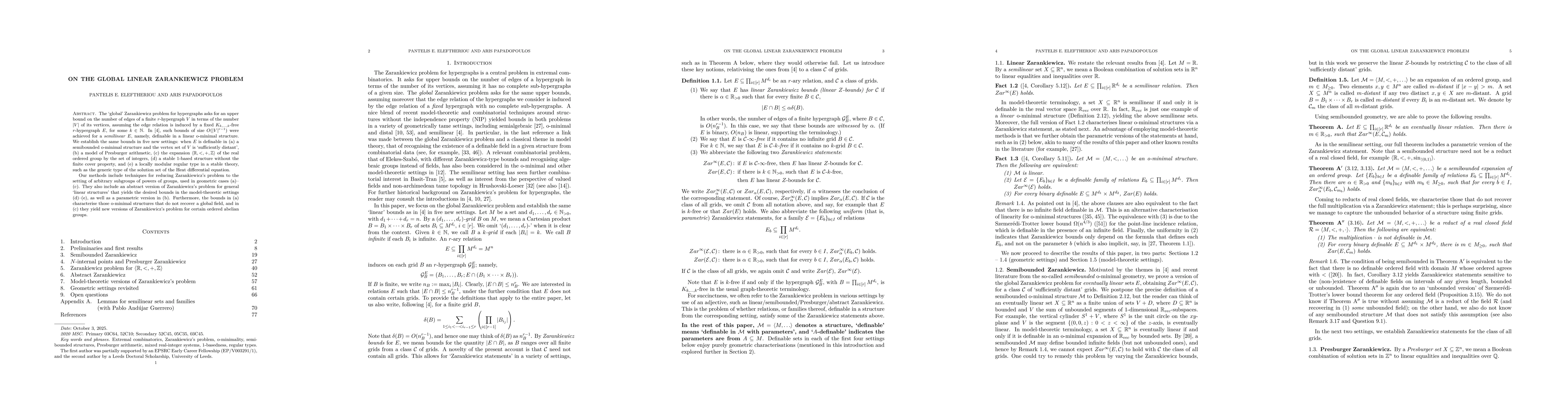 Thumbnail for On the global linear Zarankiewicz problem