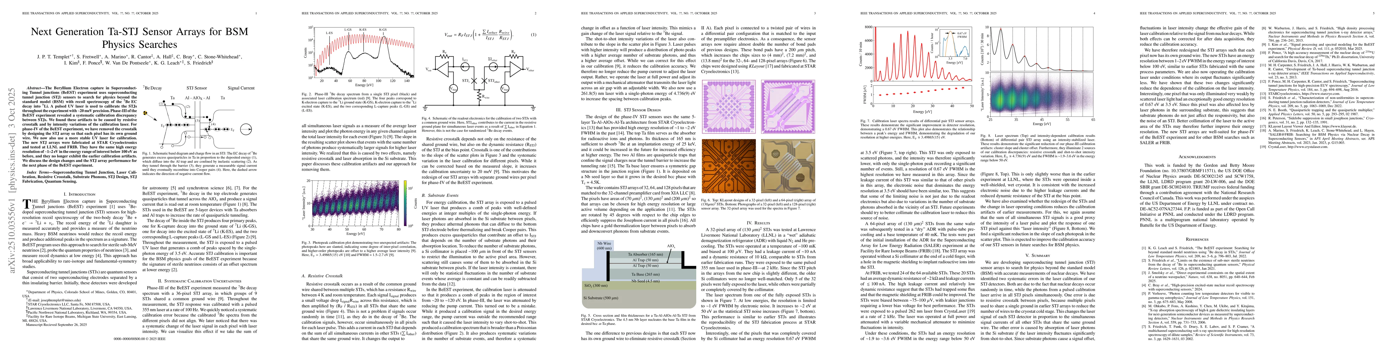 Thumbnail for Next Generation Ta-STJ Sensor Arrays for BSM Physics Searches