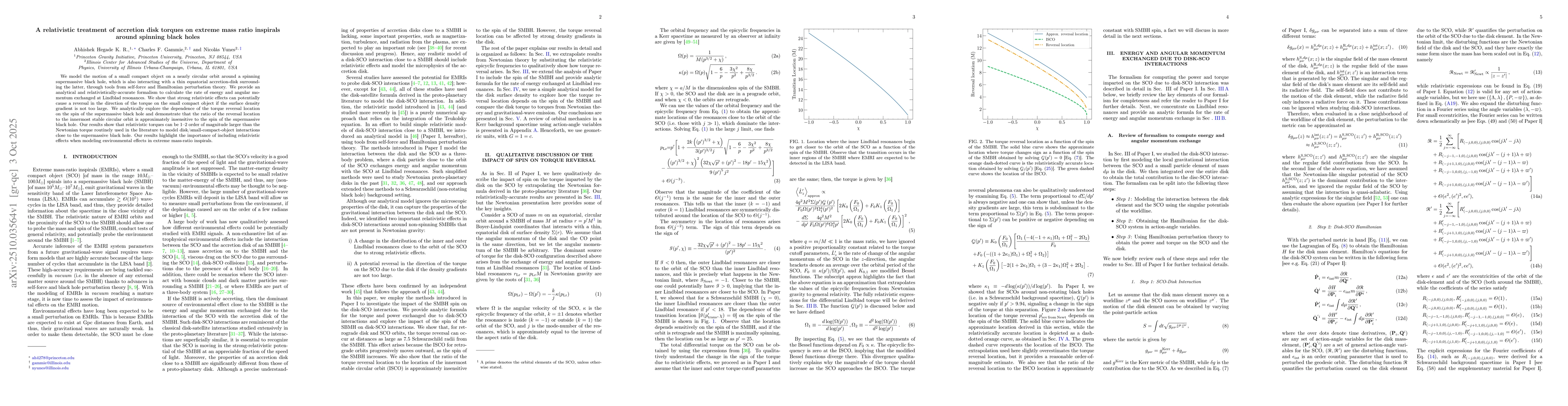 Thumbnail for A relativistic treatment of accretion disk torques on extreme mass ratio
  inspirals around spinning black holes