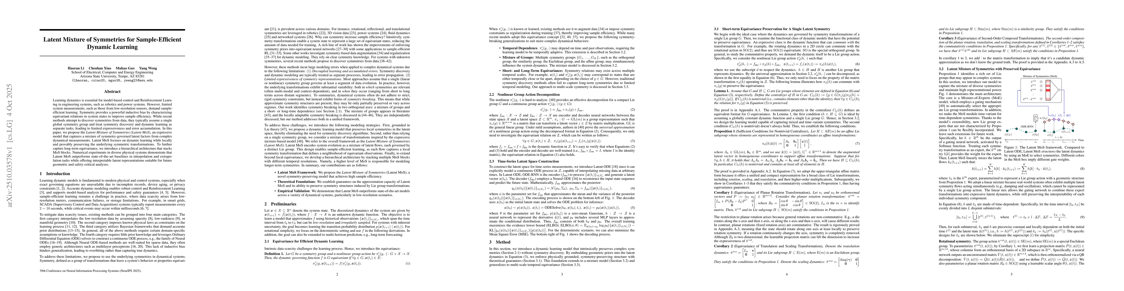 Thumbnail for Latent Mixture of Symmetries for Sample-Efficient Dynamic Learning