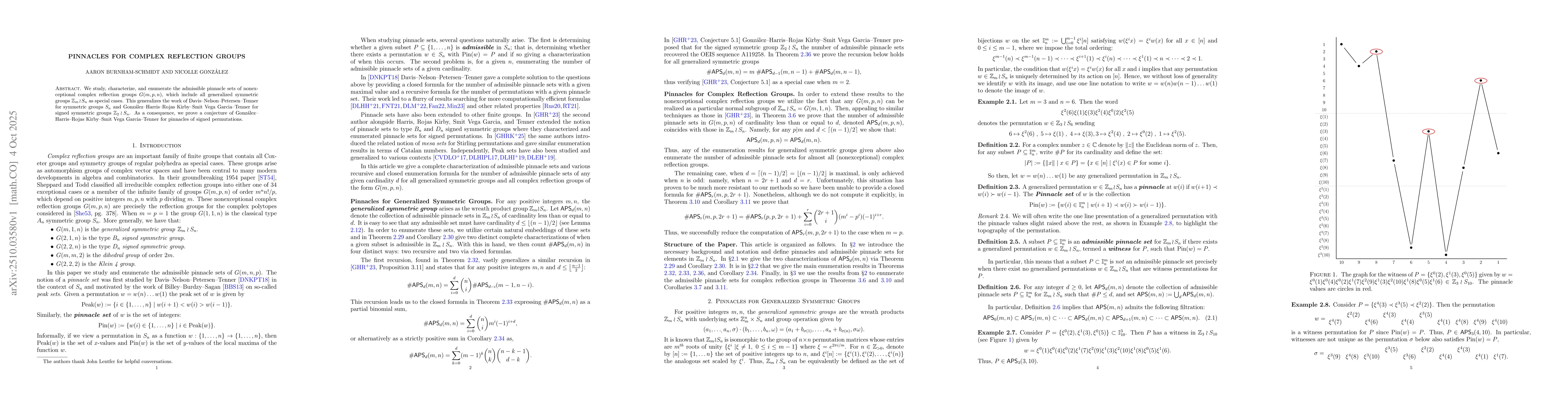 Thumbnail for Pinnacles for Complex Reflection Groups
