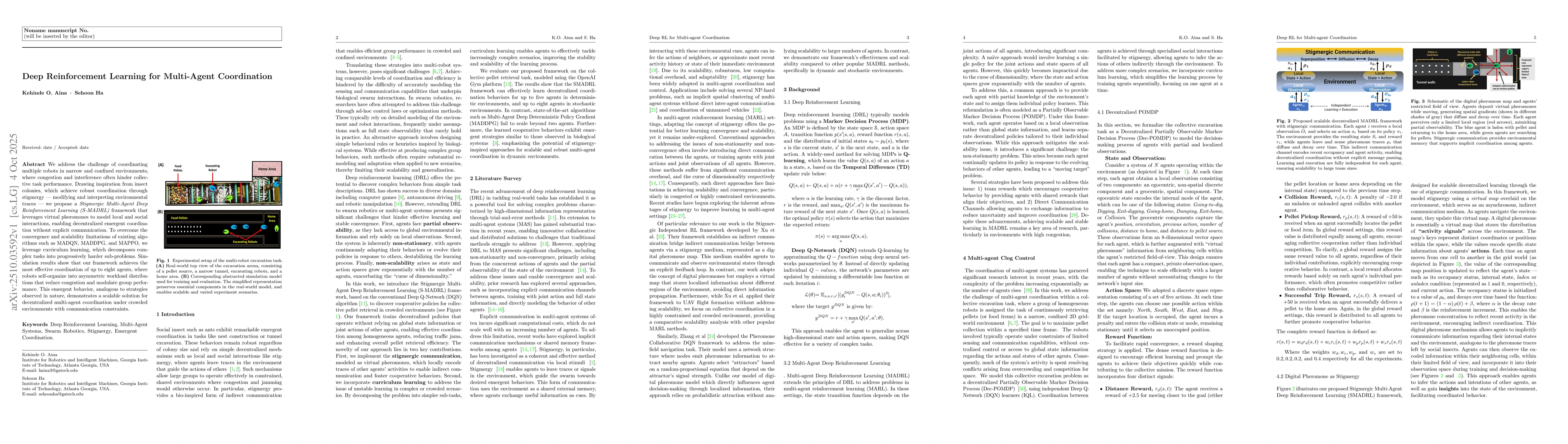 Thumbnail for Deep Reinforcement Learning for Multi-Agent Coordination