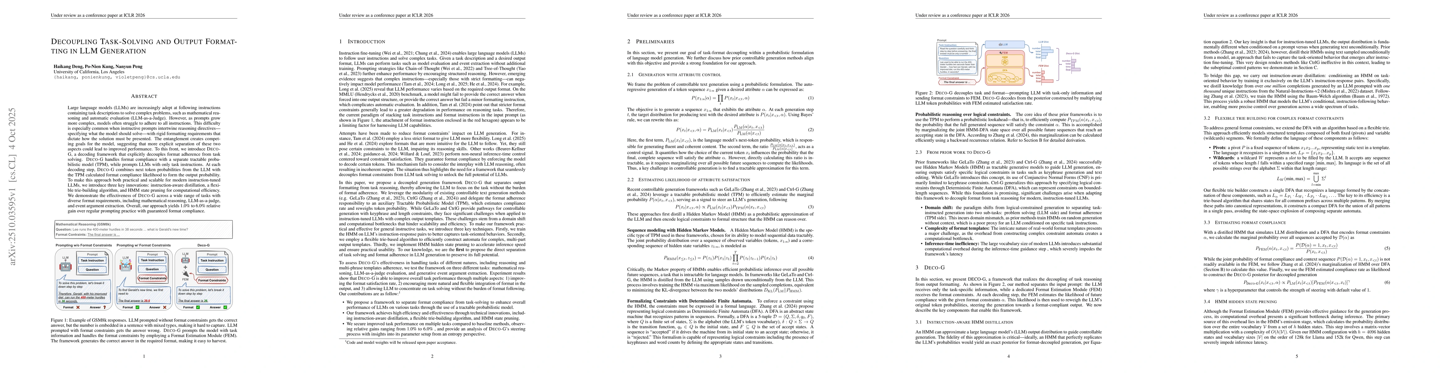 Thumbnail for Decoupling Task-Solving and Output Formatting in LLM Generation