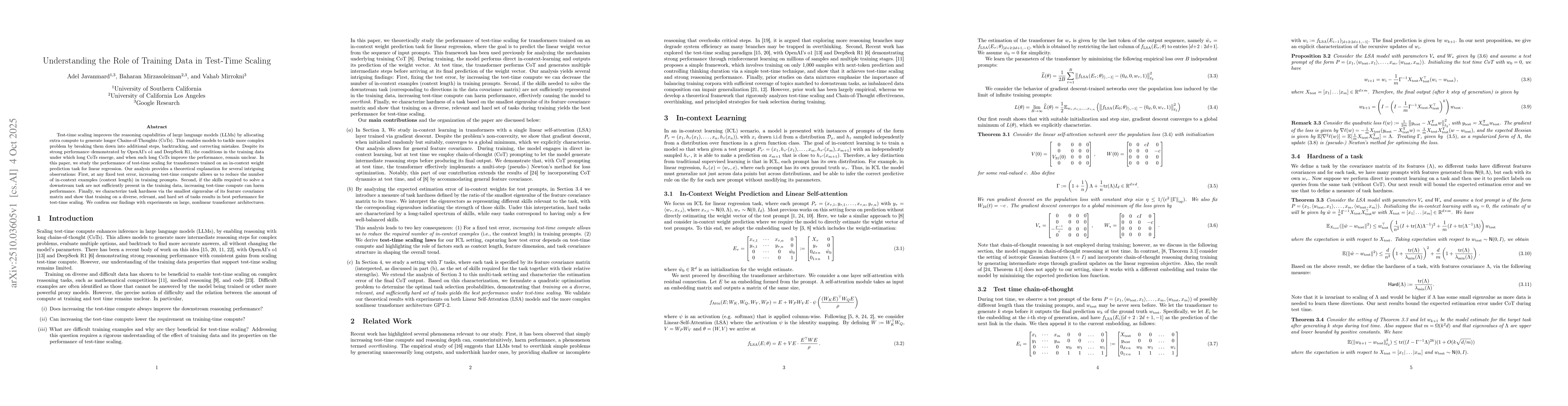 Thumbnail for Understanding the Role of Training Data in Test-Time Scaling