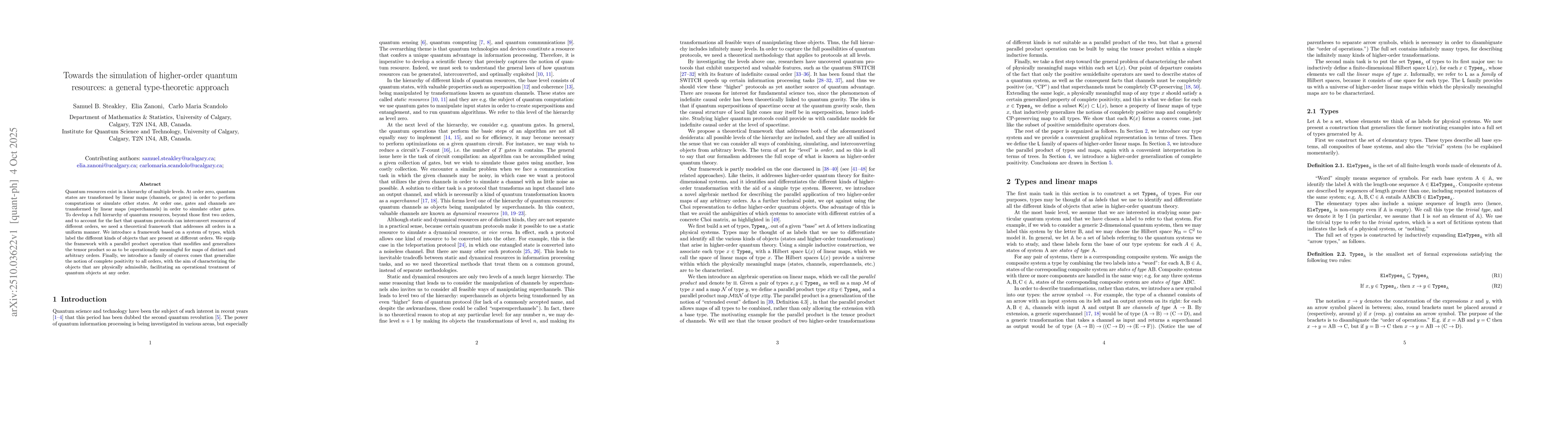 Thumbnail for Towards the simulation of higher-order quantum resources: a general
  type-theoretic approach