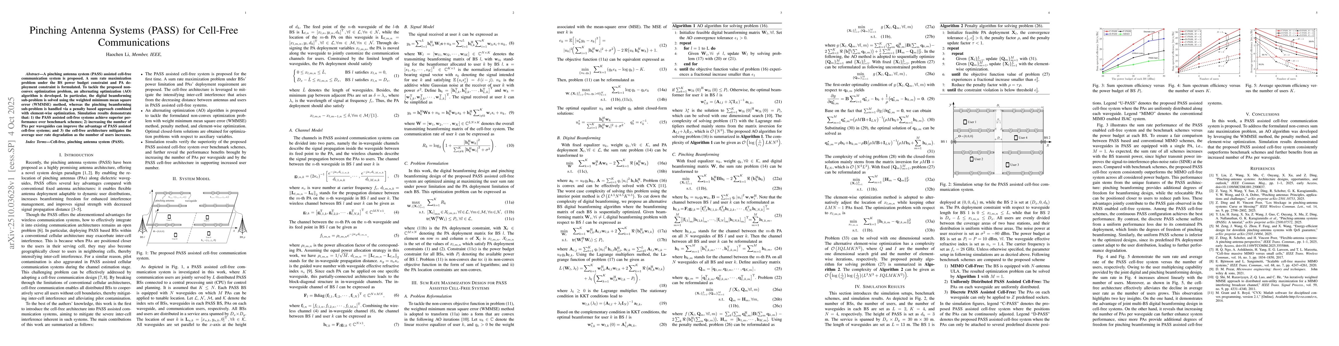 Thumbnail for Pinching Antenna Systems (PASS) for Cell-Free Communications