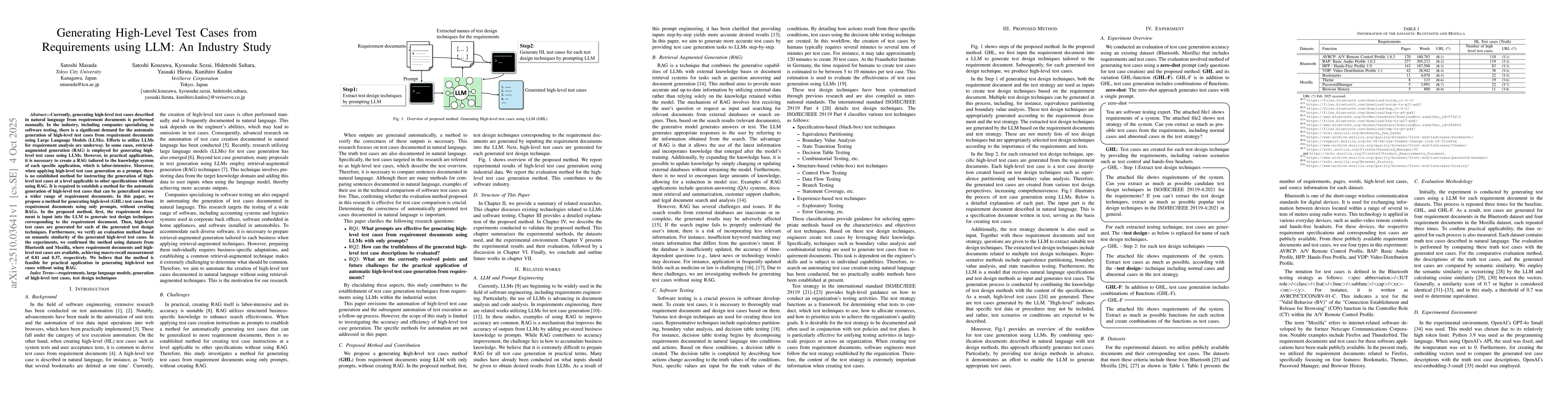Thumbnail for Generating High-Level Test Cases from Requirements using LLM: An
  Industry Study