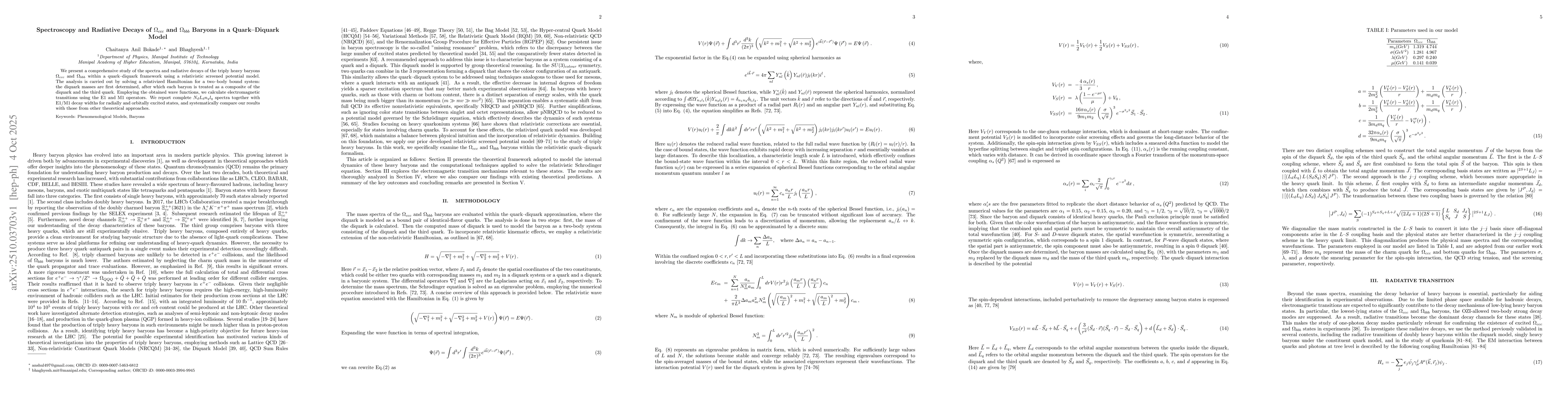 Thumbnail for Spectroscopy and Radiative Decays of $Ω_{ccc}$ and $Ω_{bbb}$
  Baryons in a Quark-Diquark Model