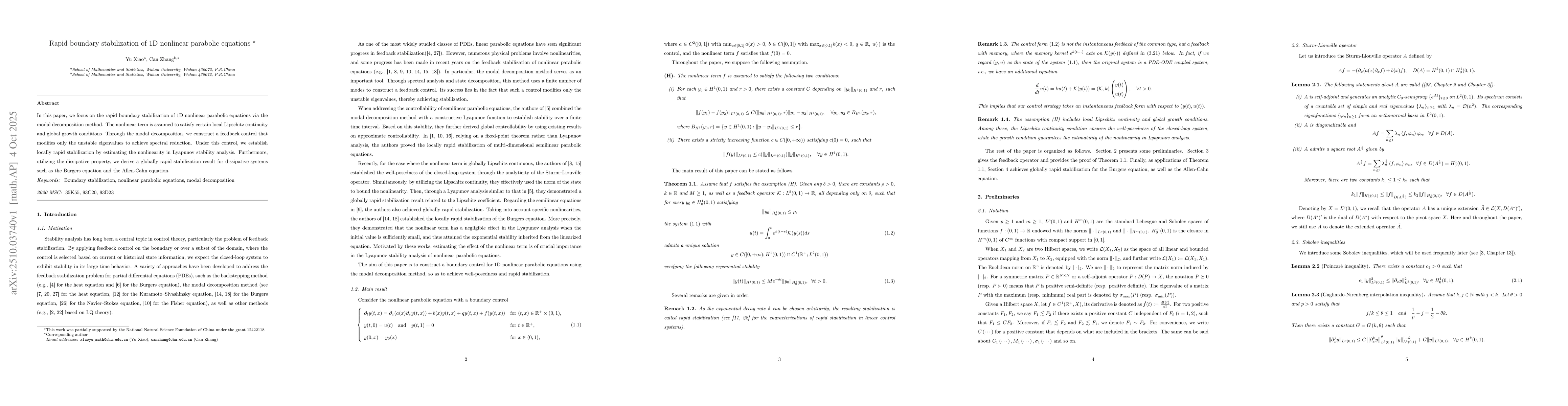 Thumbnail for Rapid boundary stabilization of 1D nonlinear parabolic equations