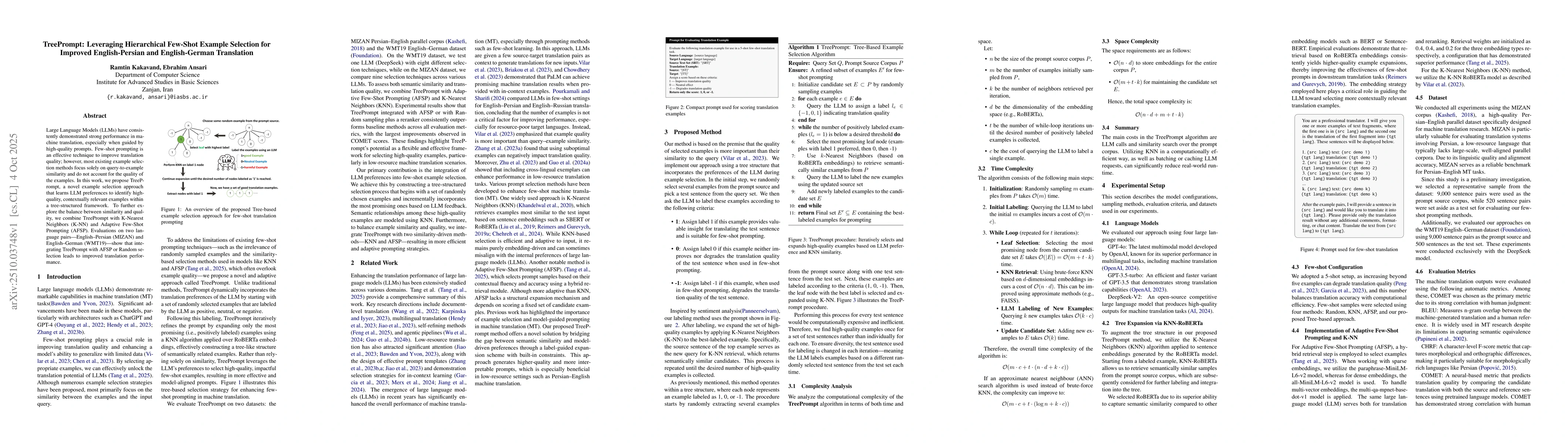 Thumbnail for TreePrompt: Leveraging Hierarchical Few-Shot Example Selection for
  Improved English-Persian and English-German Translation