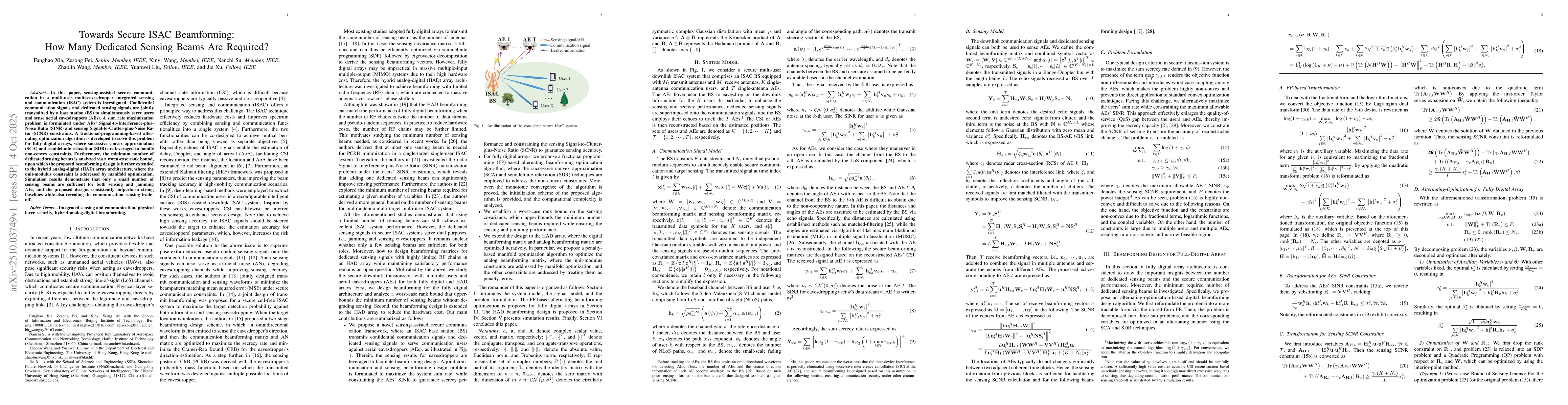 Thumbnail for Towards Secure ISAC Beamforming: How Many Dedicated Sensing Beams Are
  Required?