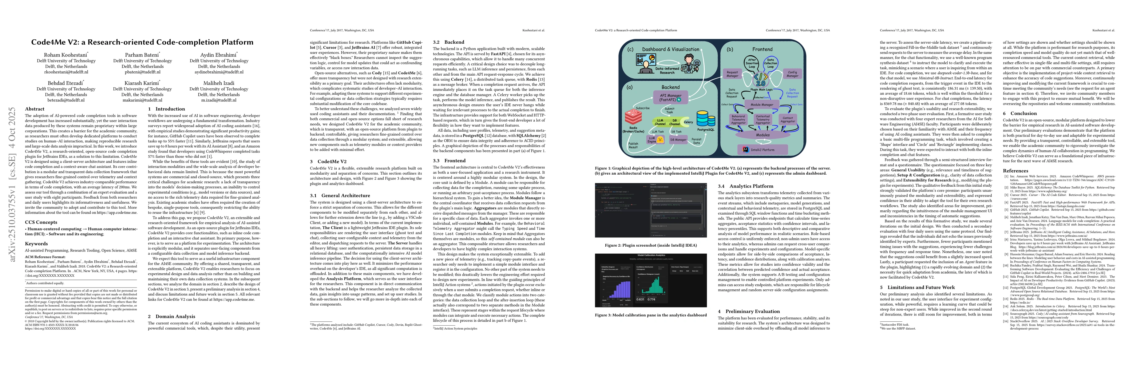 Thumbnail for Code4MeV2: a Research-oriented Code-completion Platform