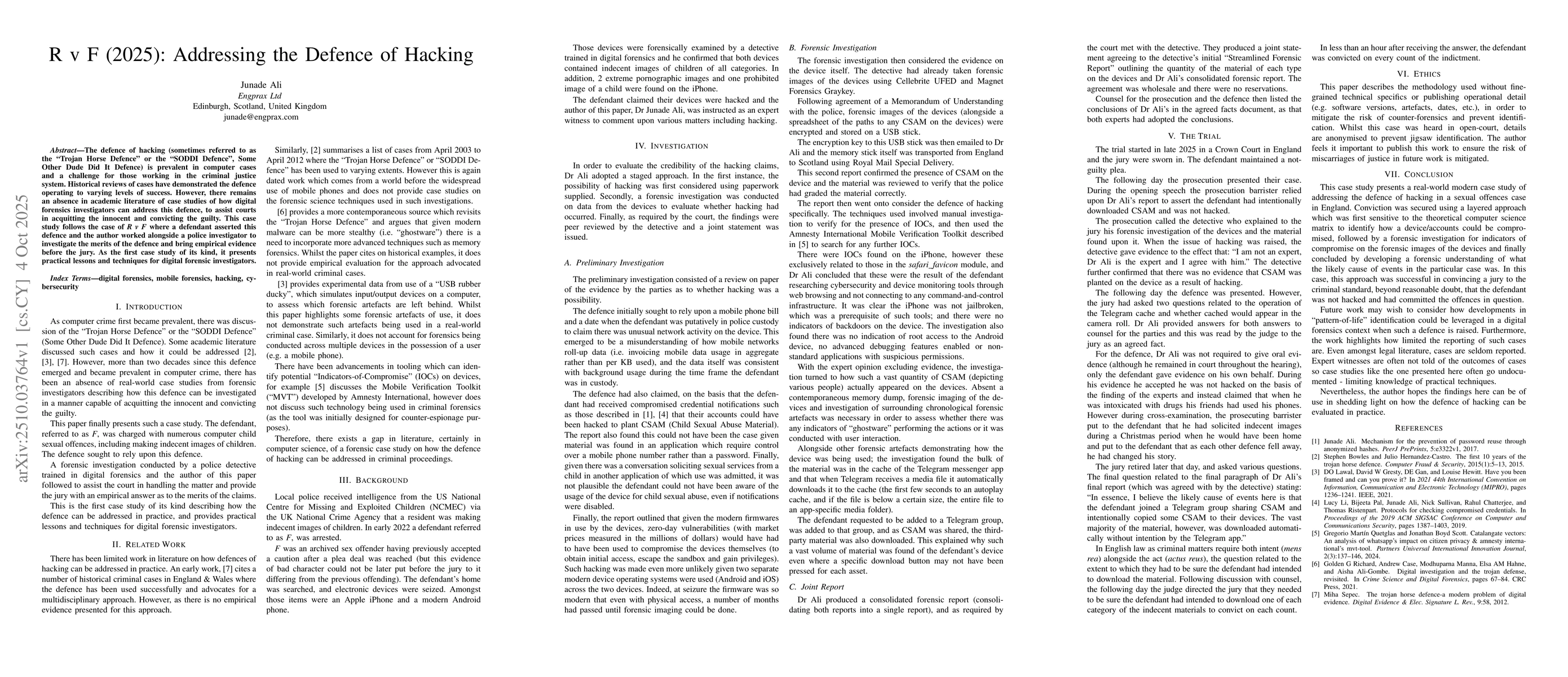 Thumbnail for R v F (2025): Addressing the Defence of Hacking