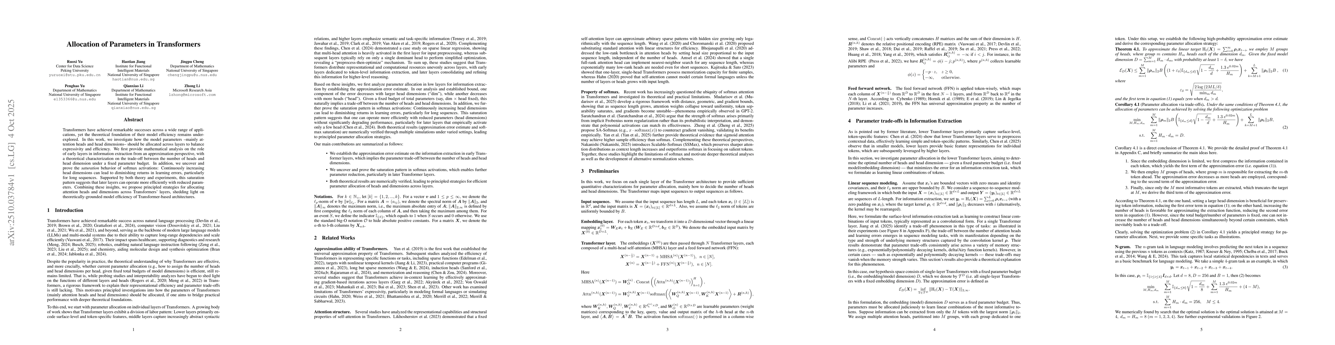 Thumbnail for Allocation of Parameters in Transformers