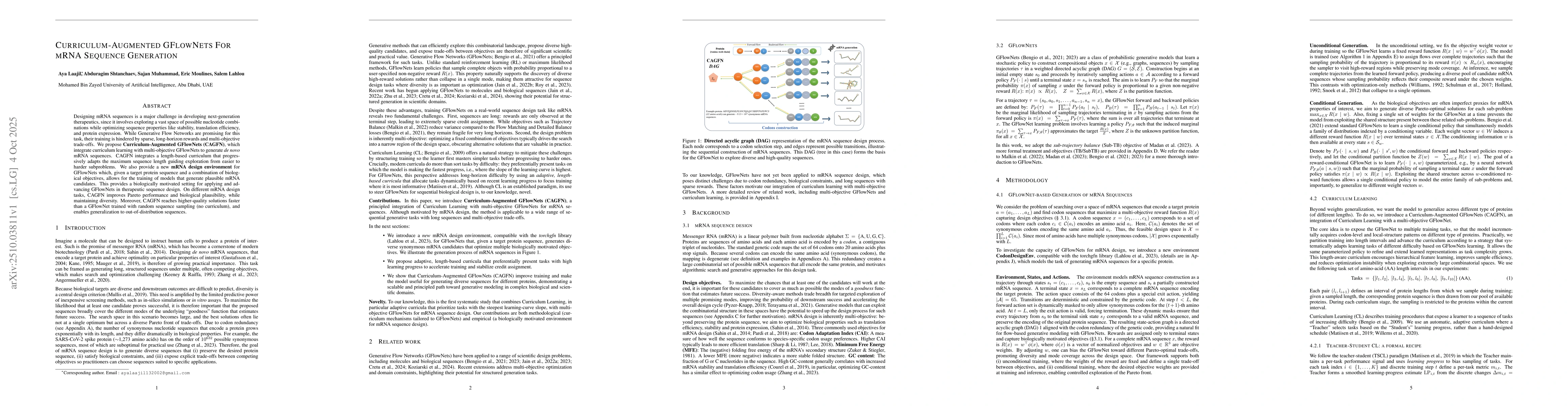 Thumbnail for Curriculum-Augmented GFlowNets For mRNA Sequence Generation