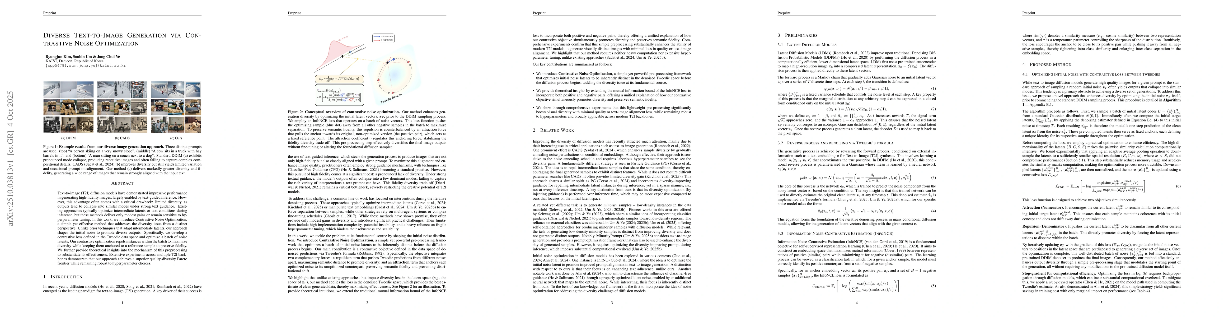 Thumbnail for Diverse Text-to-Image Generation via Contrastive Noise Optimization