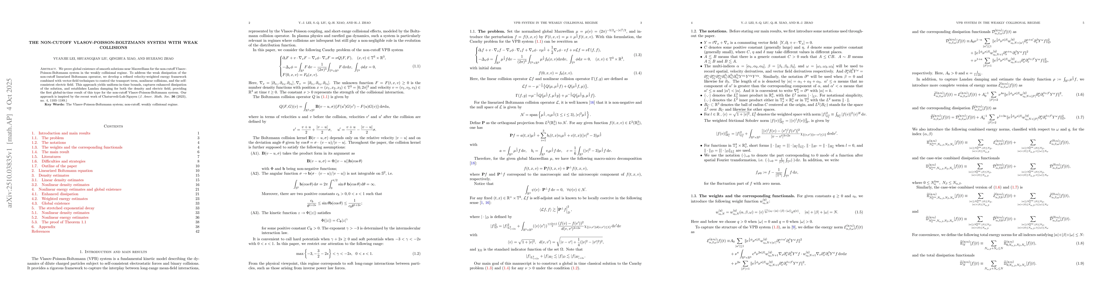 Thumbnail for The non-cutoff Vlasov-Poisson-Boltzmann system with weak collisions