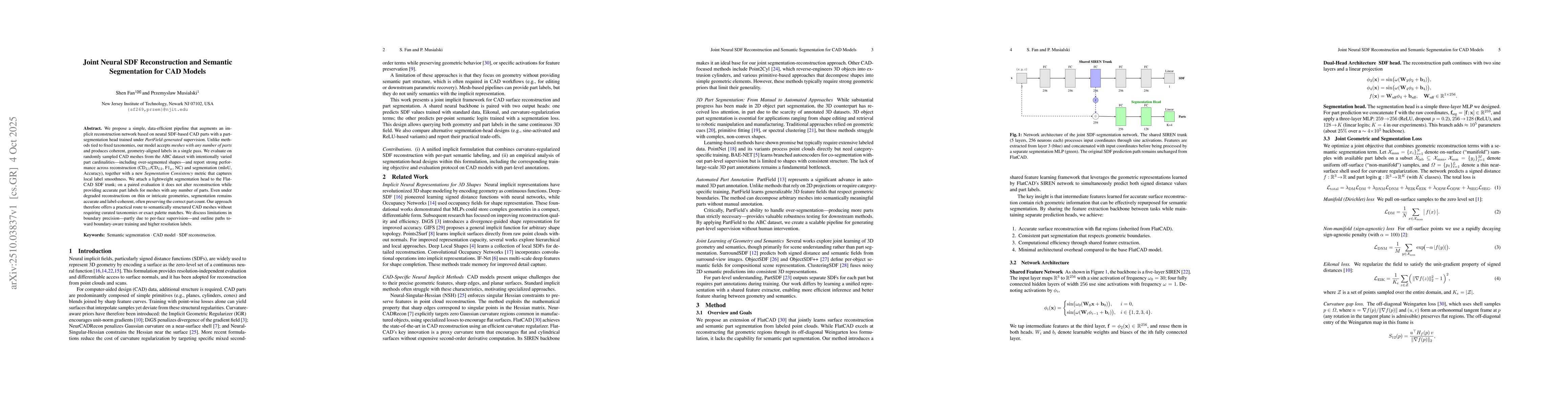 Thumbnail for Joint Neural SDF Reconstruction and Semantic Segmentation for CAD Models