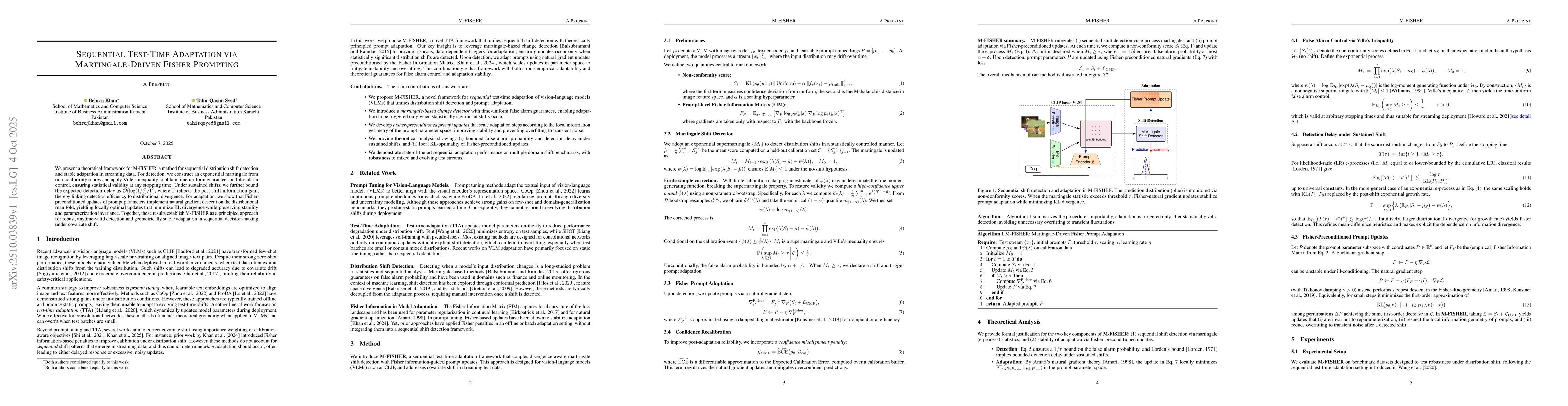 Thumbnail for Technical note on Sequential Test-Time Adaptation via Martingale-Driven
  Fisher Prompting
