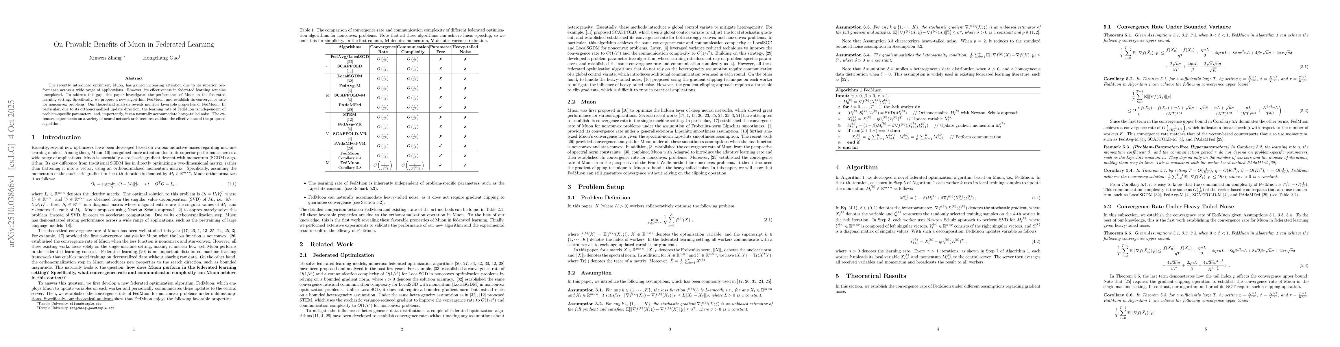 Thumbnail for On Provable Benefits of Muon in Federated Learning
