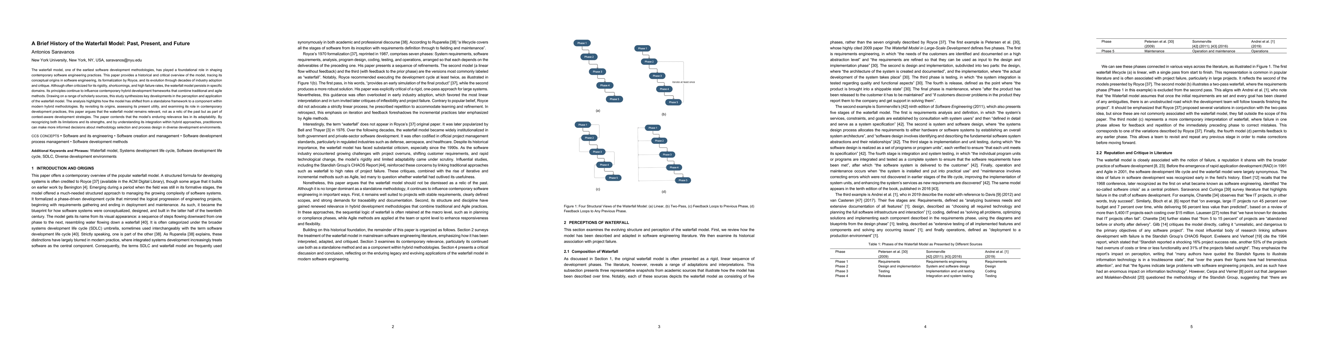 Thumbnail for A Brief History of the Waterfall Model: Past, Present, and Future