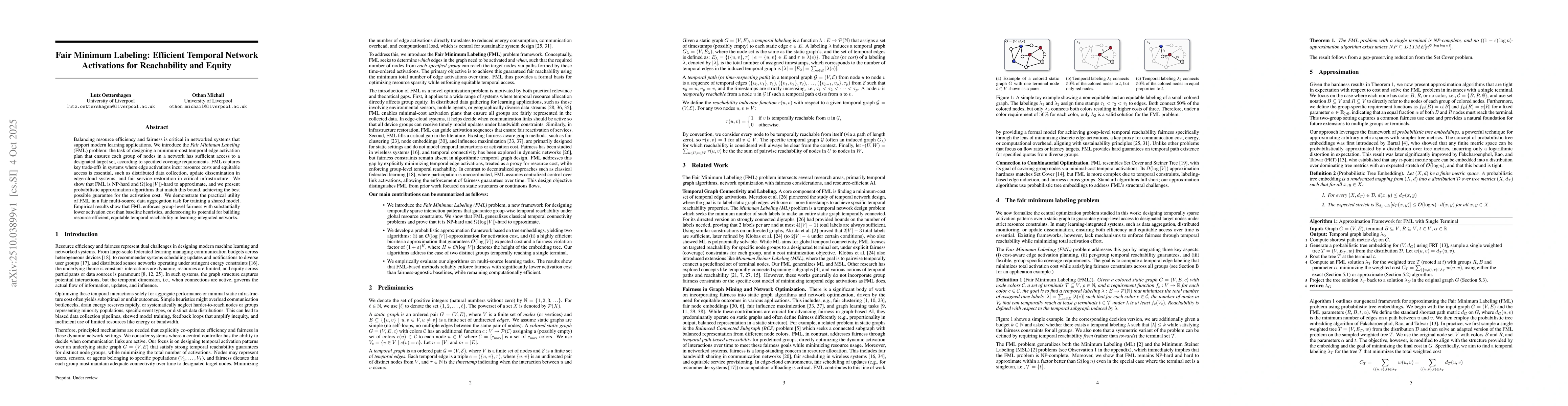 Thumbnail for Fair Minimum Labeling: Efficient Temporal Network Activations for
  Reachability and Equity