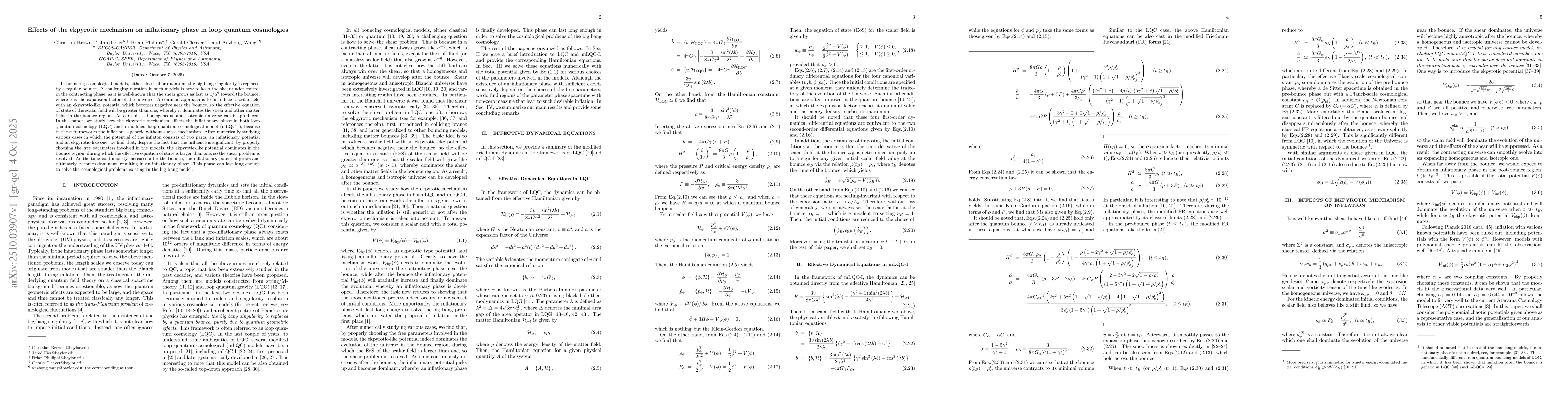 Thumbnail for Effects of the ekpyrotic mechanism on inflationary phase in loop quantum
  cosmologies
