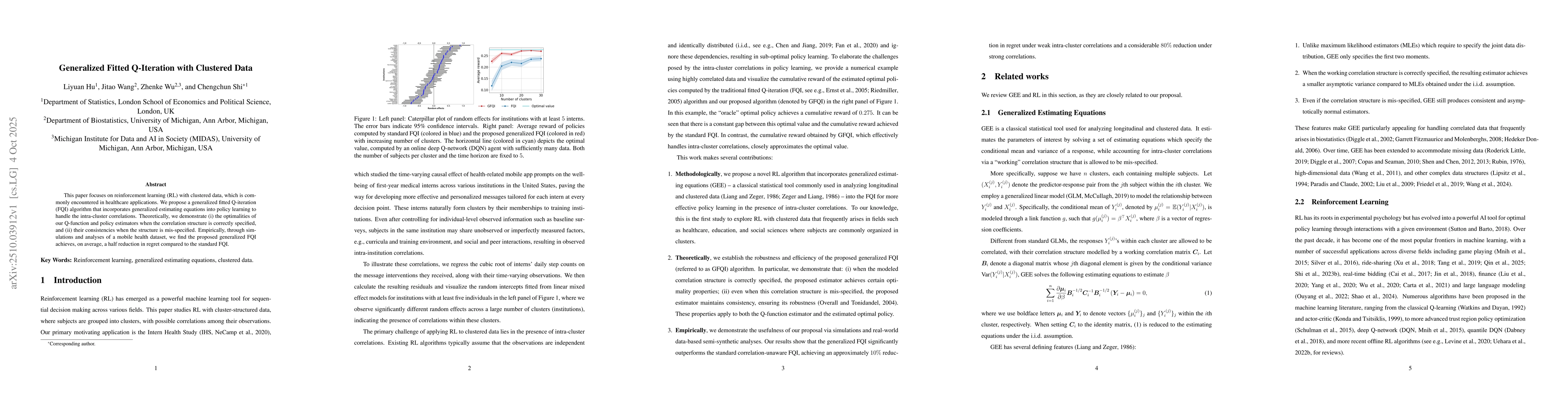 Thumbnail for Generalized Fitted Q-Iteration with Clustered Data