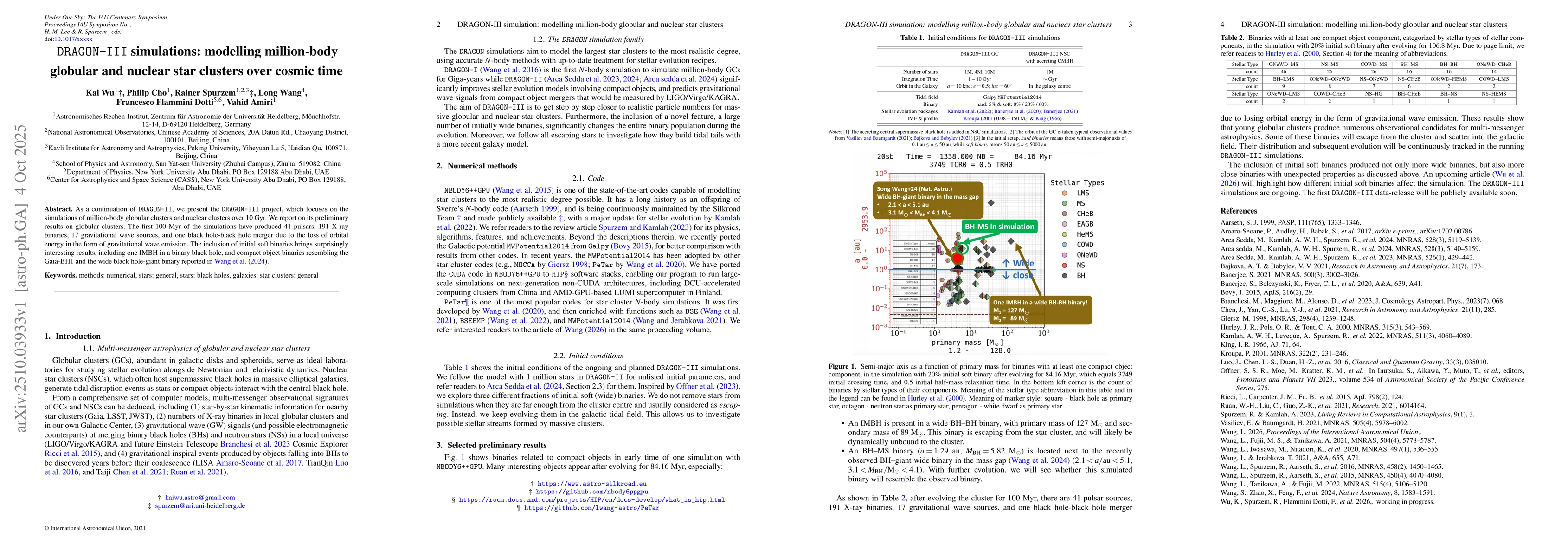 Thumbnail for DRAGON-III simulation: modelling million-body globular and nuclear star
  clusters