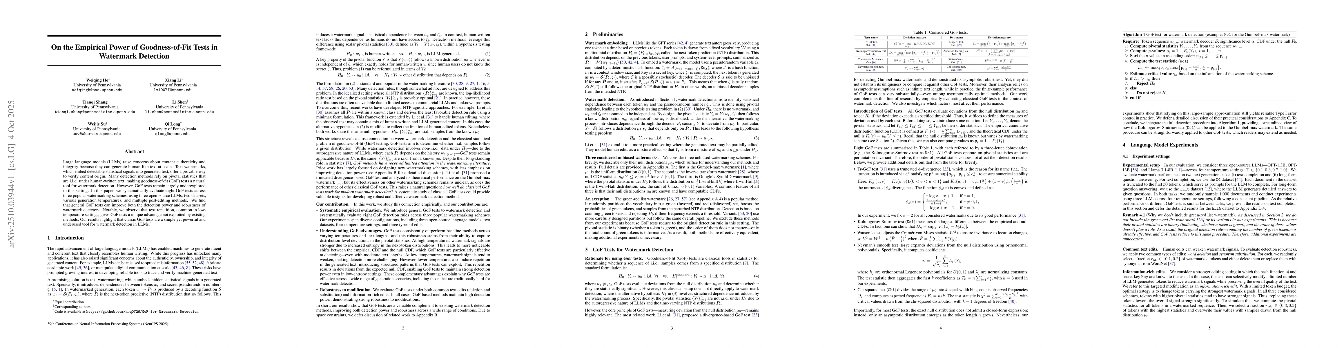 Thumbnail for On the Empirical Power of Goodness-of-Fit Tests in Watermark Detection