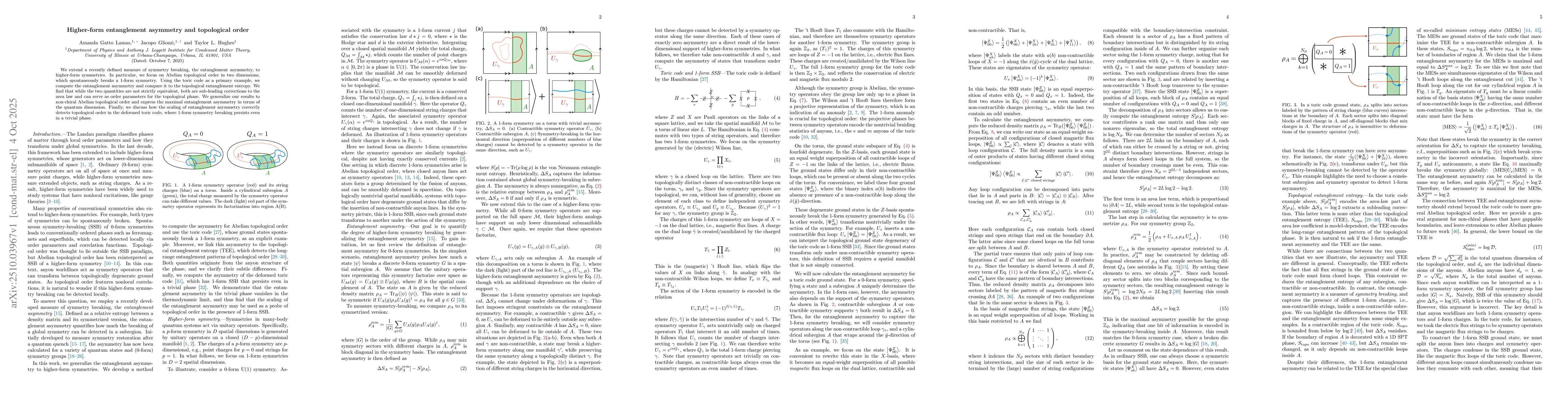 Thumbnail for Higher-form entanglement asymmetry and topological order