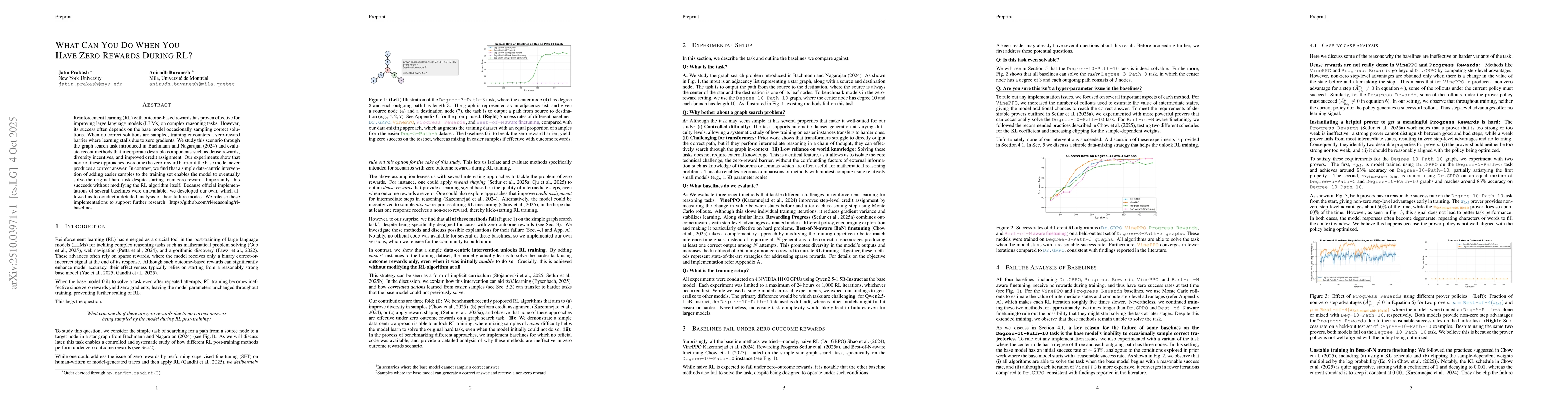 Thumbnail for What Can You Do When You Have Zero Rewards During RL?