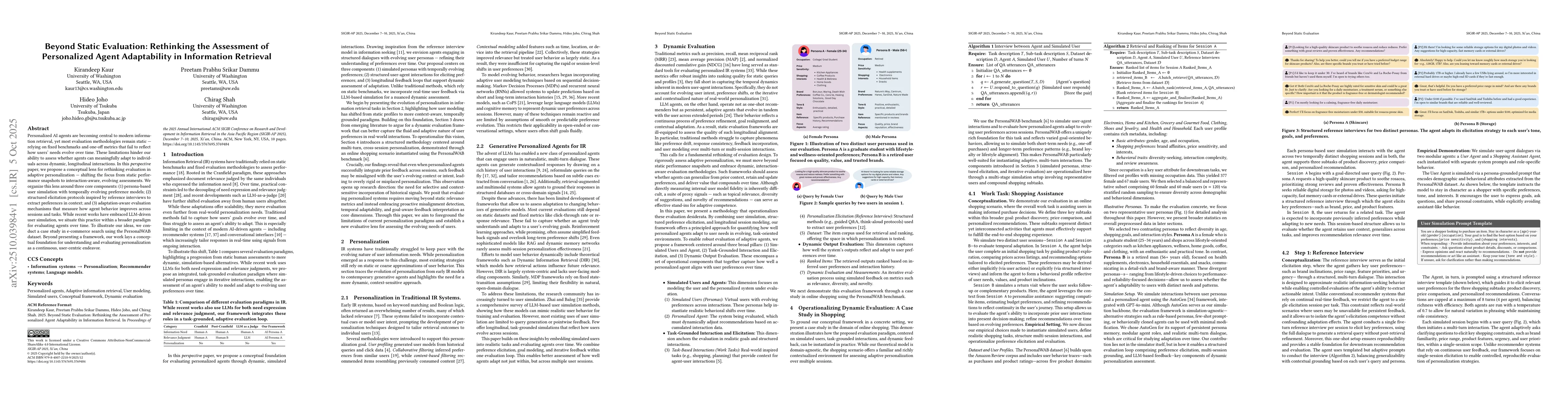 Thumbnail for Beyond Static Evaluation: Rethinking the Assessment of Personalized
  Agent Adaptability in Information Retrieval